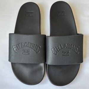 Billabong Men’s All-Black Slides Sandals – Size 9 – Soft Footbed – NEW